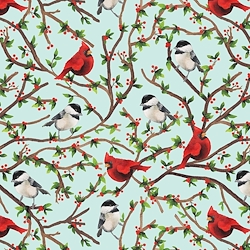 Mint - Cardinals & Chickadees In Tree